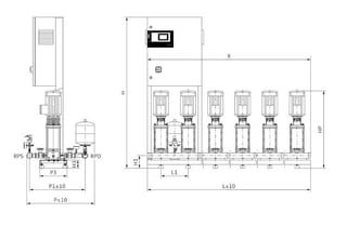 Установка Wilo COR-6 HELIX V 1002/SKw-EB-R